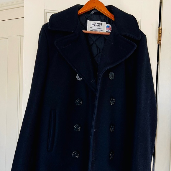 Classic Melton Wool Navy Pea Coat